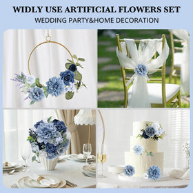 Erhalings dusty blue DIY centerpiece with adjustable stems for flexible layouts.