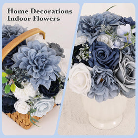 Erhalings dusty blue eucalyptus stems highlight greenery accents in arrangements.