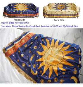 Erke Moon and Sun in yellow blue, versatile decor for living rooms