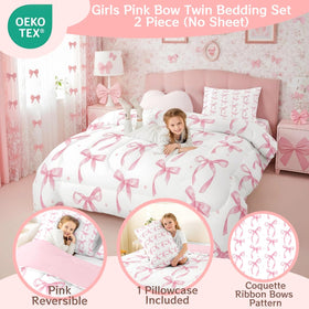 Erosebridal pink bow pillowcase completes the cute set.
