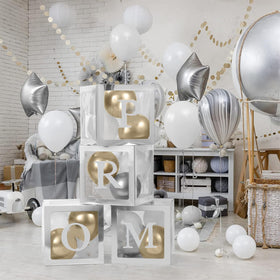 Ertyjikg Prom Boxes with Letters assembled into a cube for decor
