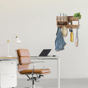 Eryvik burnt brown key holder on wall blends storage with decorative appeal.
