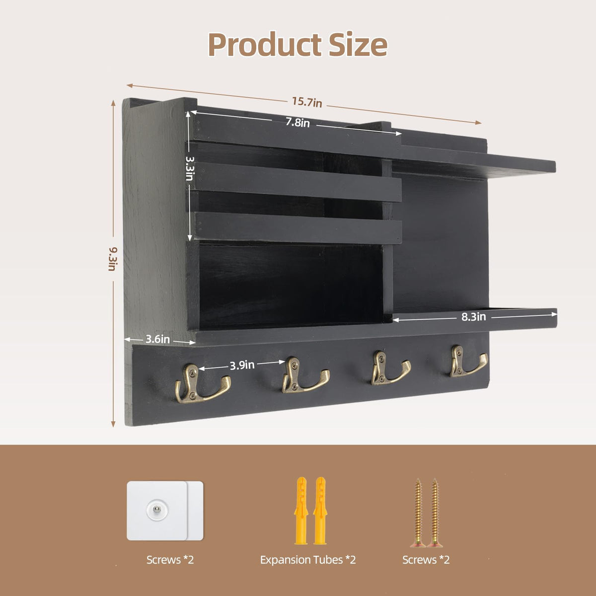 Eryvik wall-mounted options show self adhesive and drill methods for flexible setup.