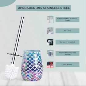Escenzy mermaid blue mosaic glass holder adds luxury to bathroom decor