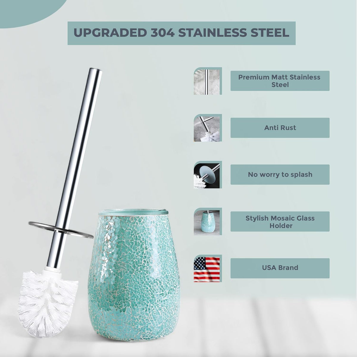 Escenzy rust-resistant stainless steel toilet brush offers reliable daily cleaning.
