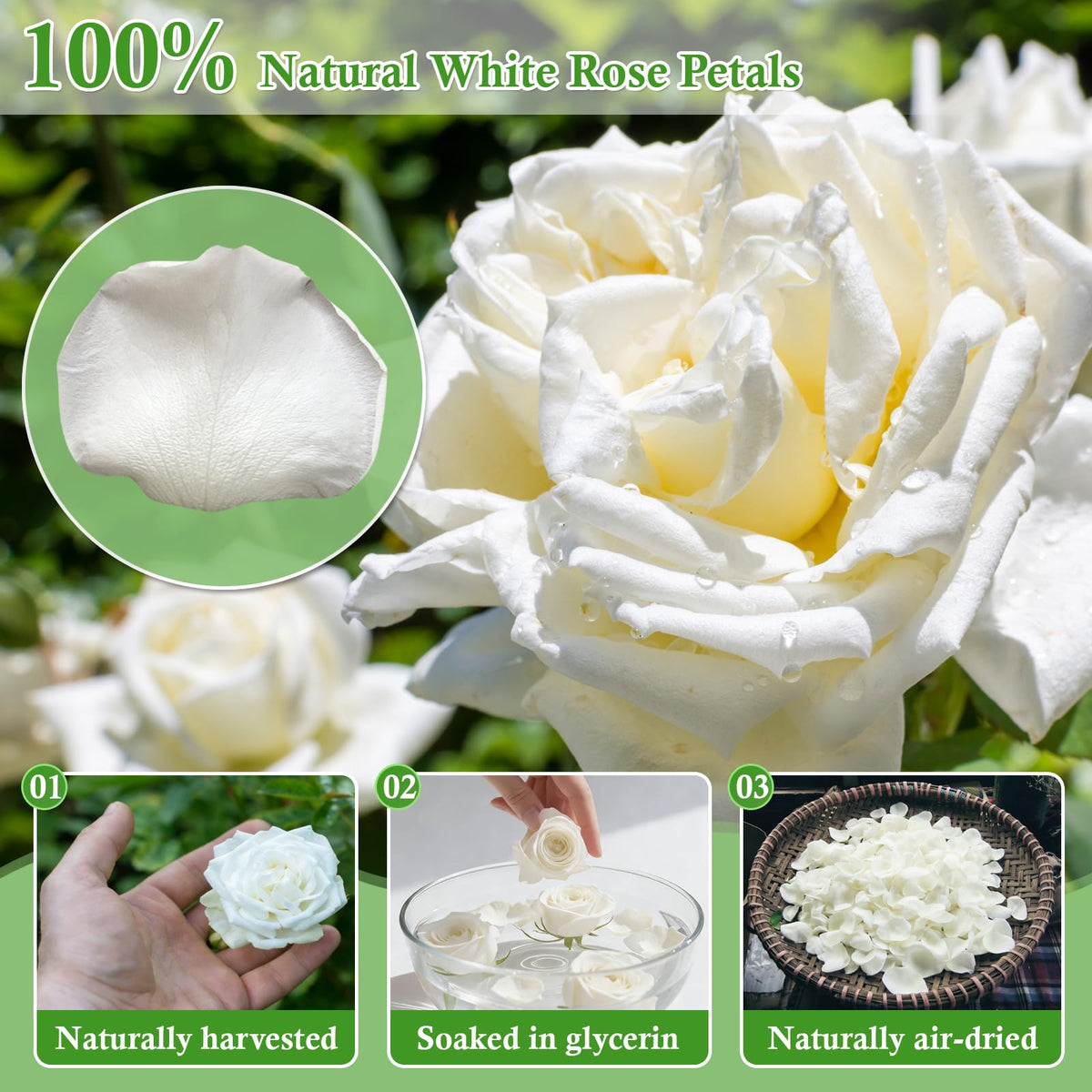 Wedding aisle decor ideas using Eslibin white rose petals