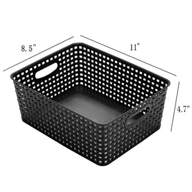 Eslite plastic storage basket close-up reveals durable PP material.