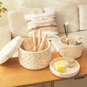 Esme L&H colorful rainbow pom pom accent adds playful decor to any room