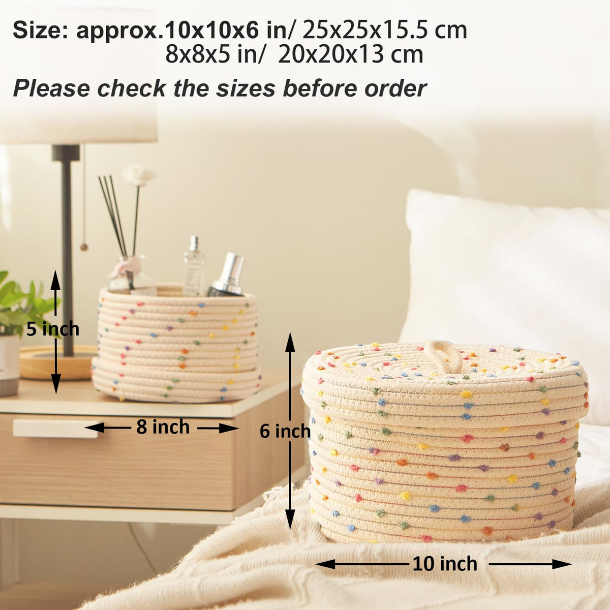 Esme L&H cotton rope weave detail highlights durable craft in a decorative storage bin