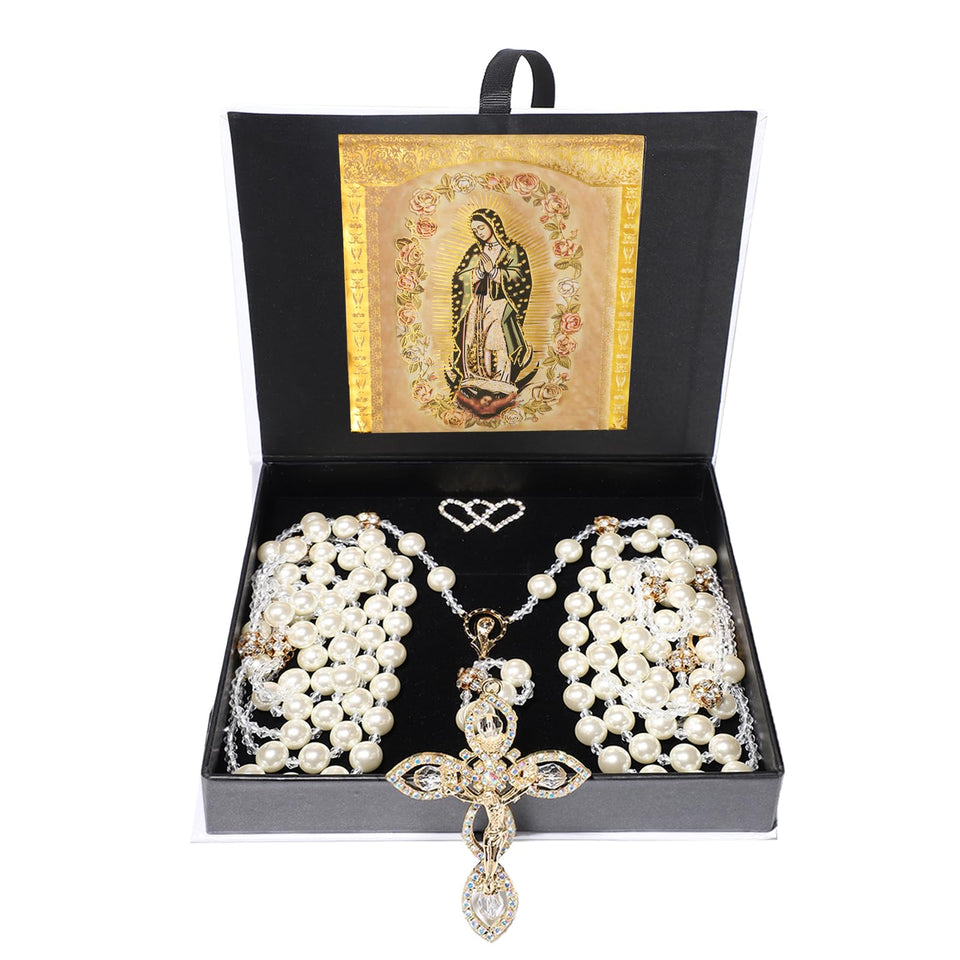 ESNOY wedding lasso with Guadalupe cross image for sacred ceremony symbolism.