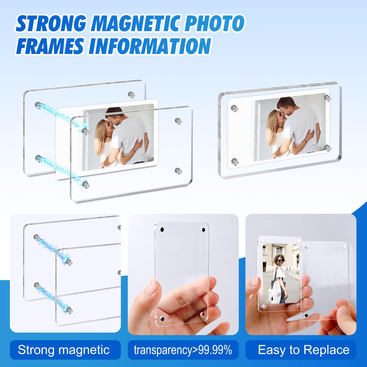 Esrich durable reusable magnetic frame for secure mounting on metal surfaces.