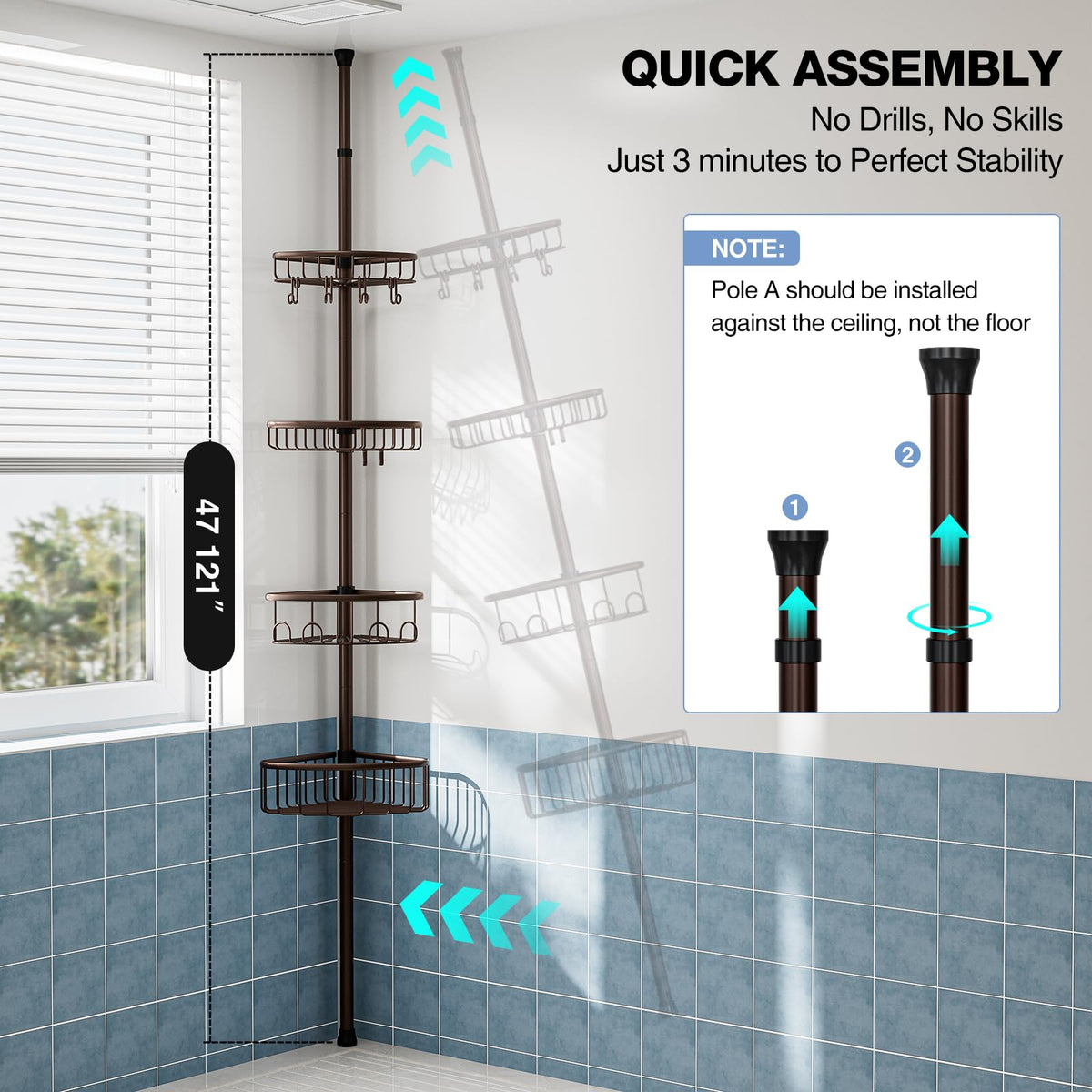 ESSEME height-adjustment clip demonstrates easy setup in tight spaces
