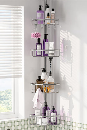 ESSEME corner shower caddy with rustproof baskets for organized storage
