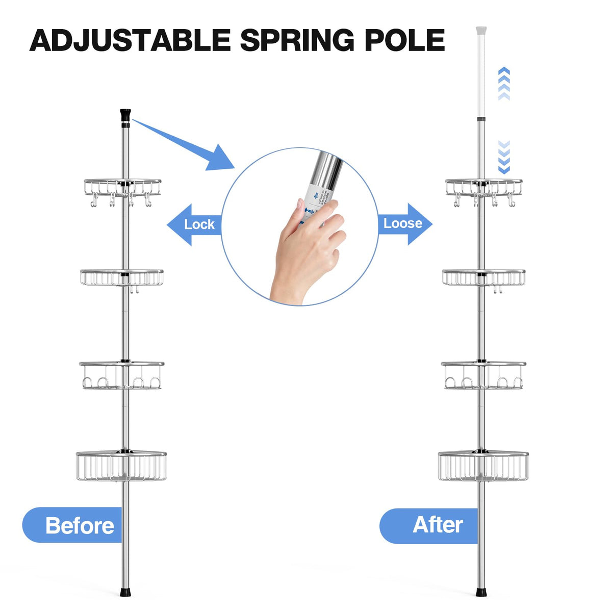ESSEME height range of 47 to 121 inches for flexible placement