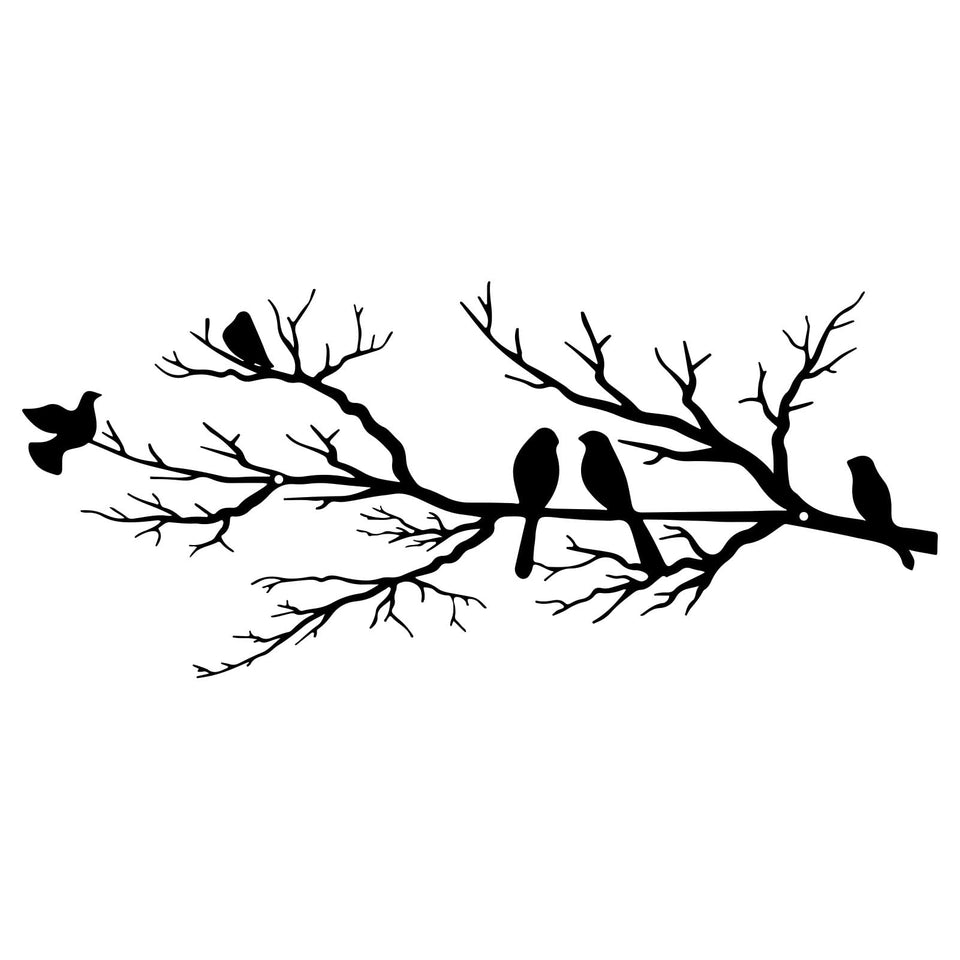 ESTART metal birds wall art small branch silhouette for a fresh, nature-inspired accent indoors.