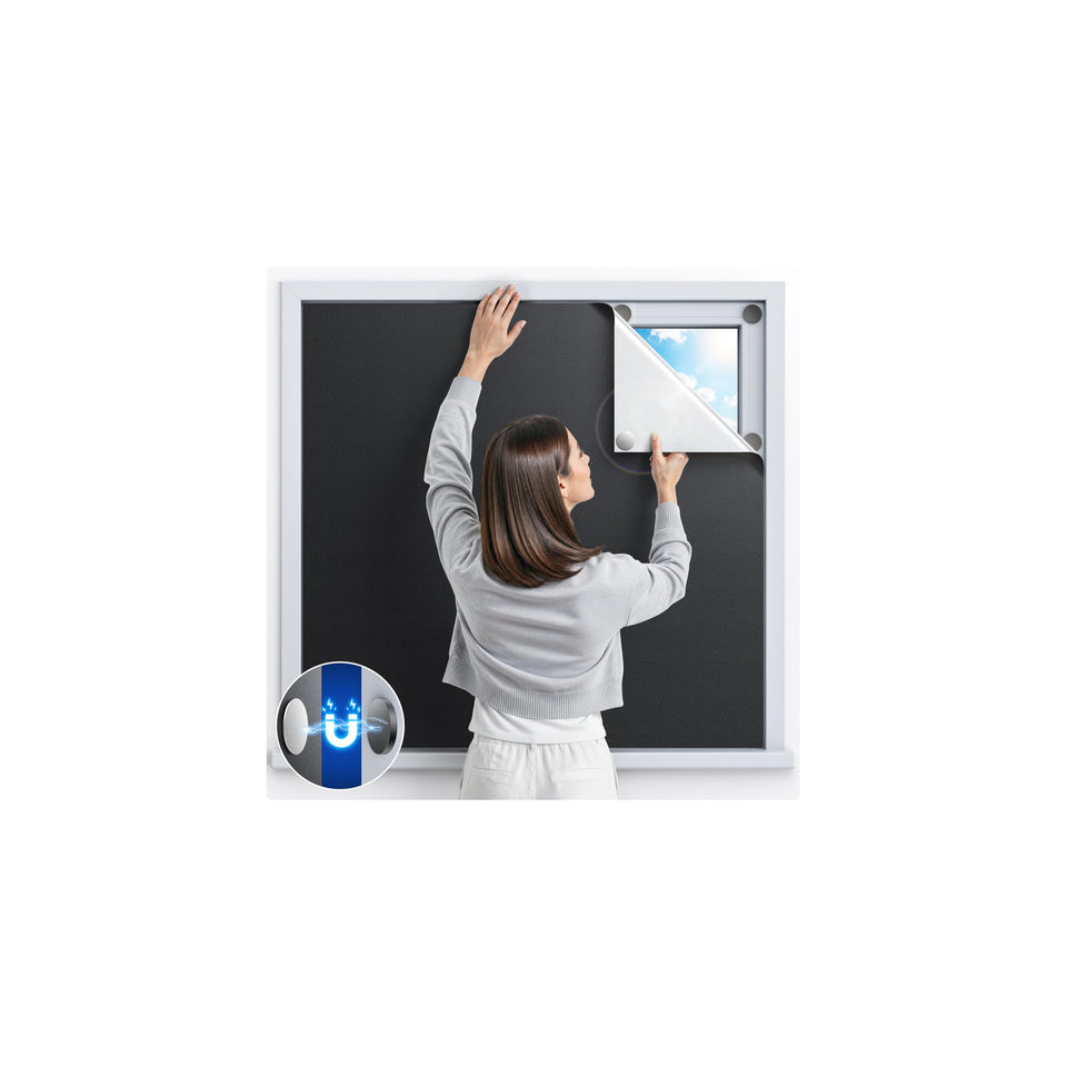 Esteh magnetic blackout window cover with magnets for tool-free installation and strong light blocking