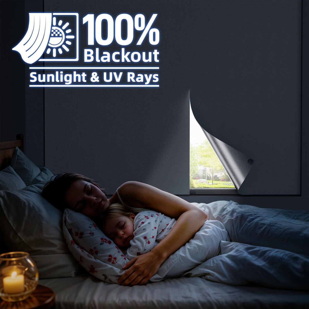 Esteh no drill blackout blinds with magnetic adhesion for easy damage-free setup.