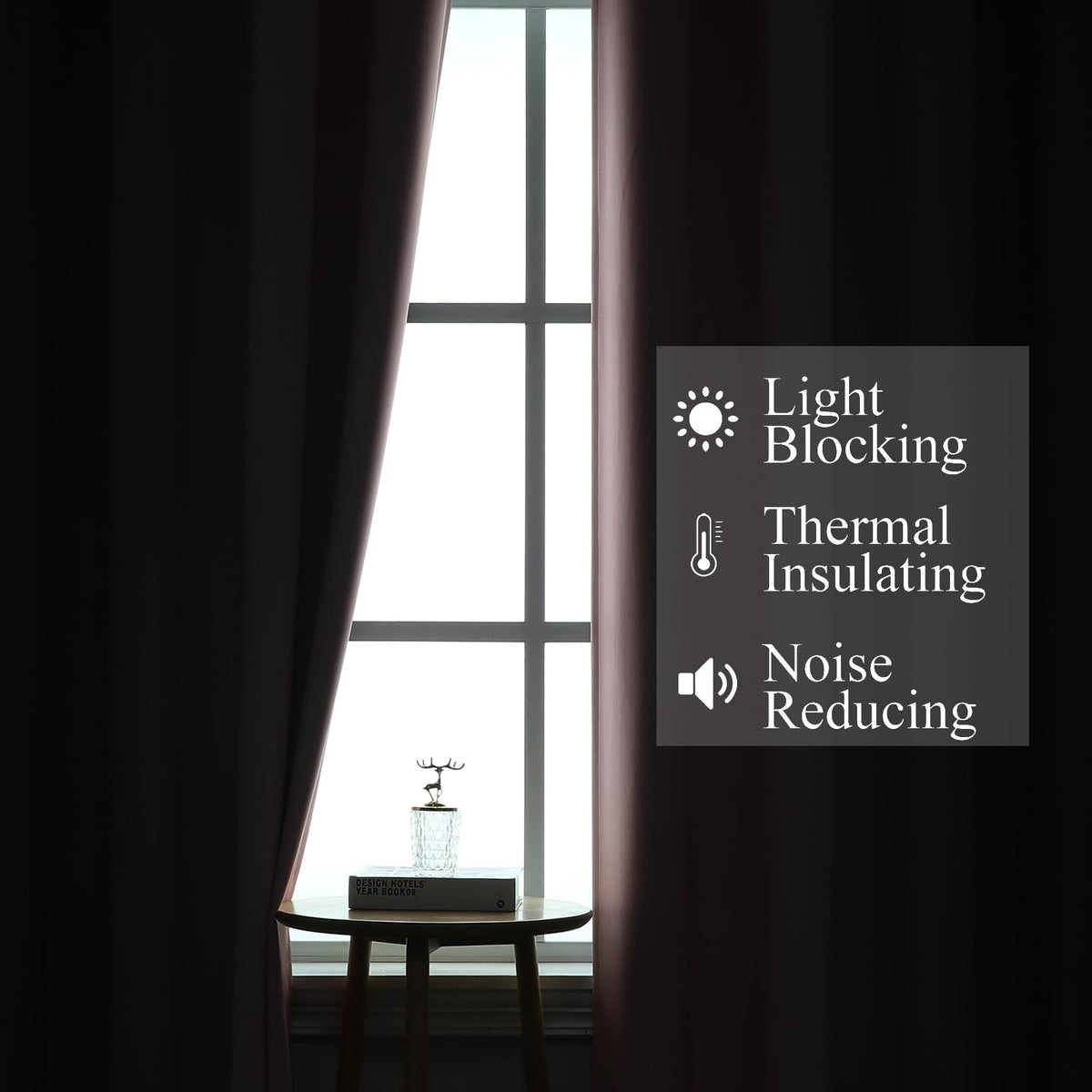 Estelar Textiler two-panel set with rustproof grommets ensures smooth curtain operation