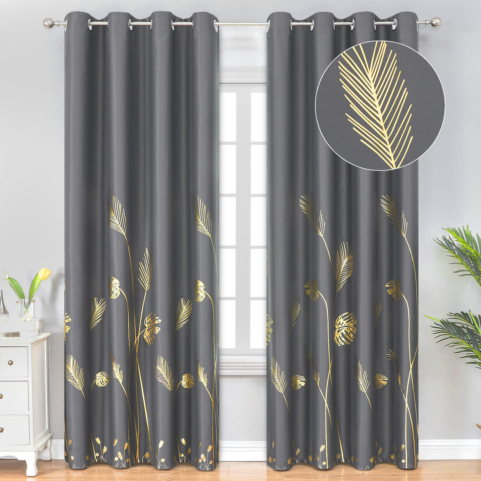 Estelar Textiler dark grey blackout curtains with 52x84 panels for privacy