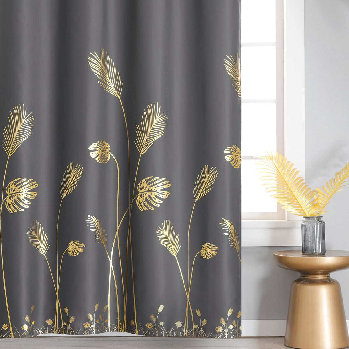 Estelar Textiler close-up of gold palm wheat pattern for luxe decor