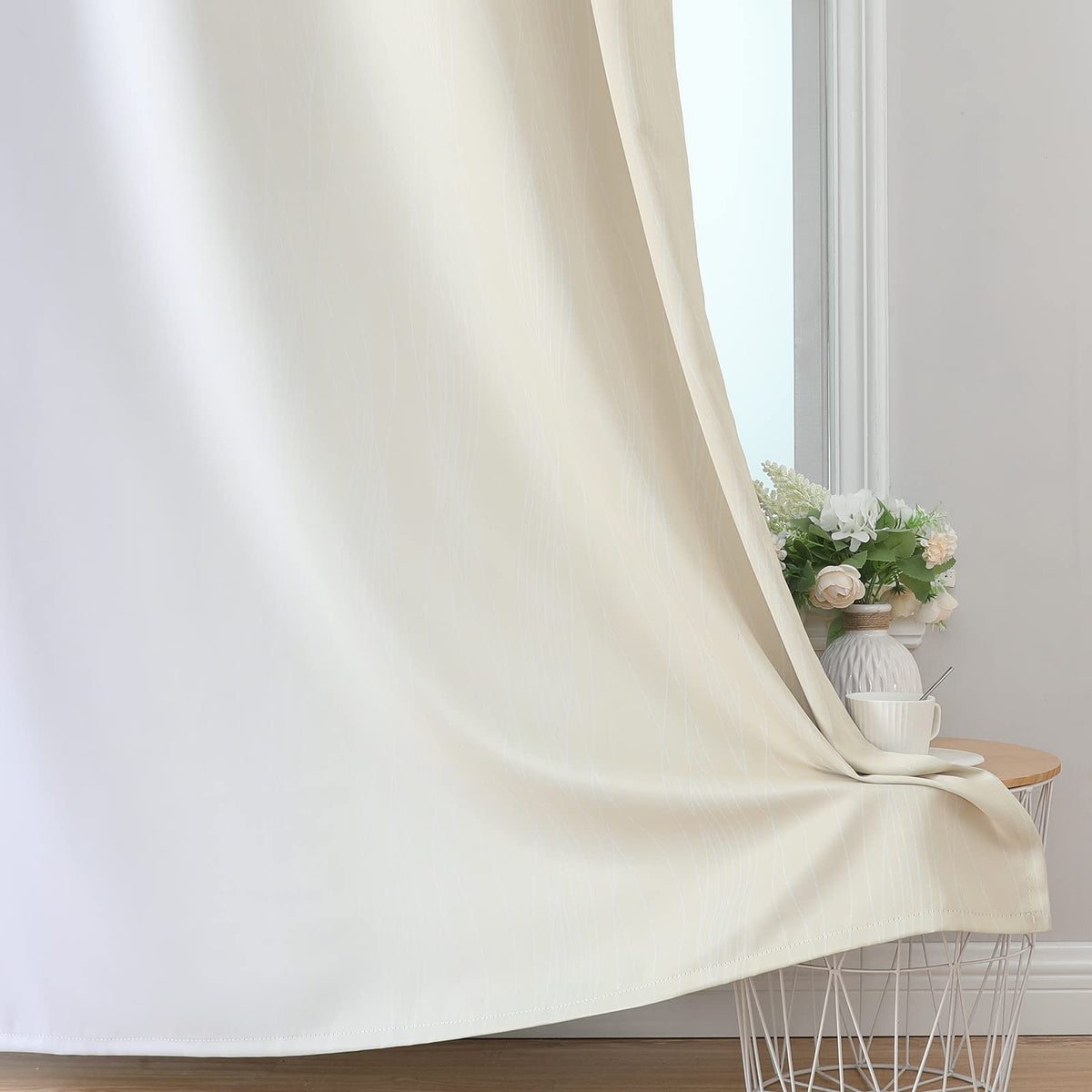 Estelar Textiler grommet curtains install easily on standard rods.