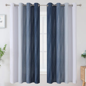 Closeup of gradient ombre design on Estelar Textiler curtains for a modern look.