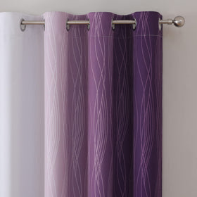 Estelar Textiler ombre curtains grommets closeup for easy hanging