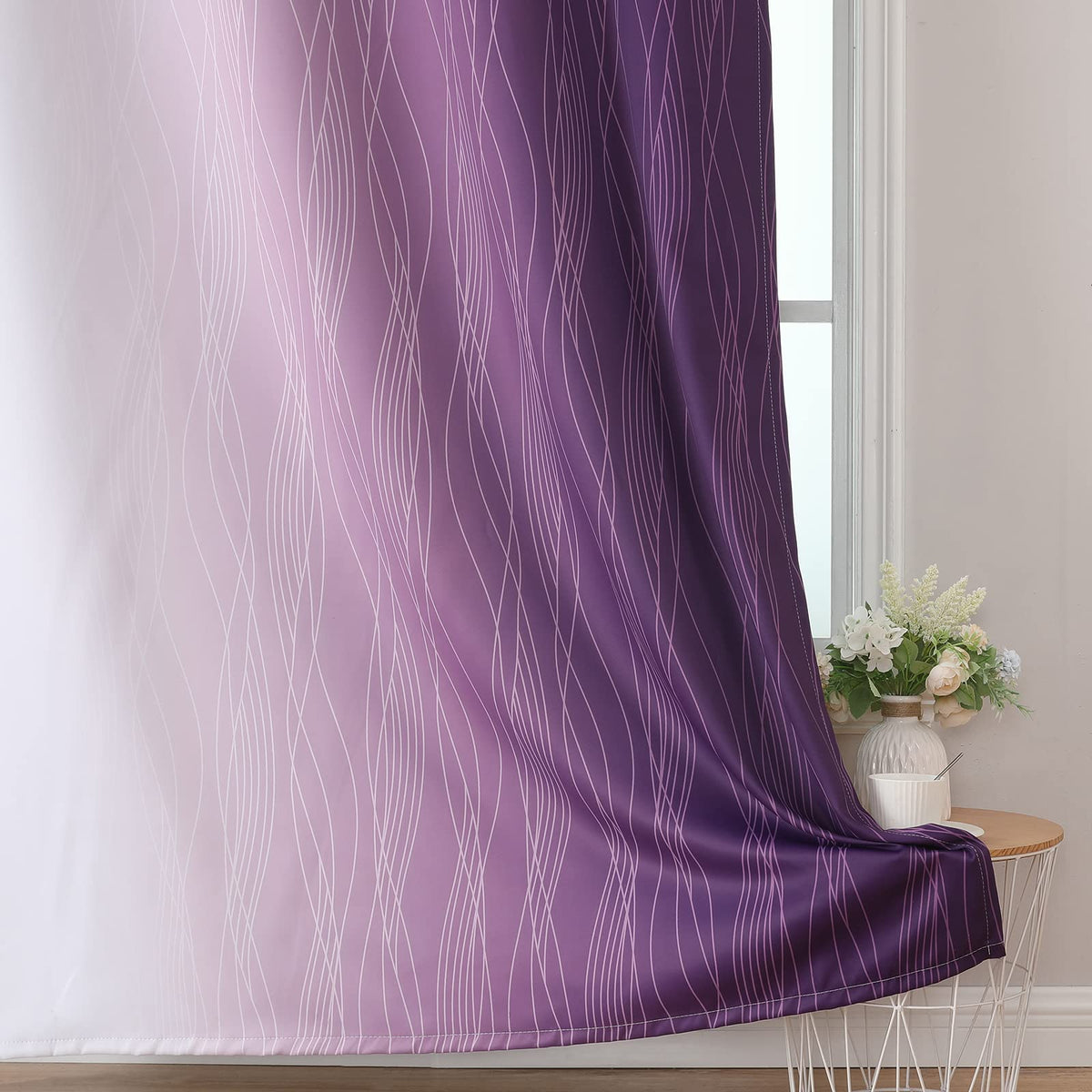 Estelar Textiler ombre curtains living room setup with elegant drape