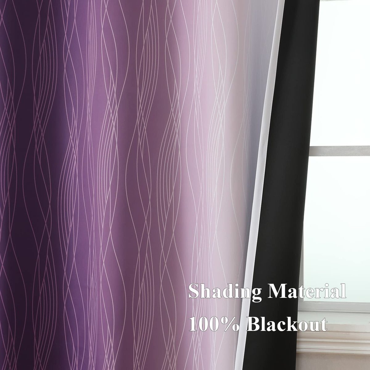 Estelar Textiler ombre curtains room-darkening effect in use