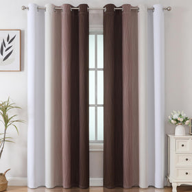 Estelar Textiler ombre gradient curtains in brown and grey add modern decor appeal.