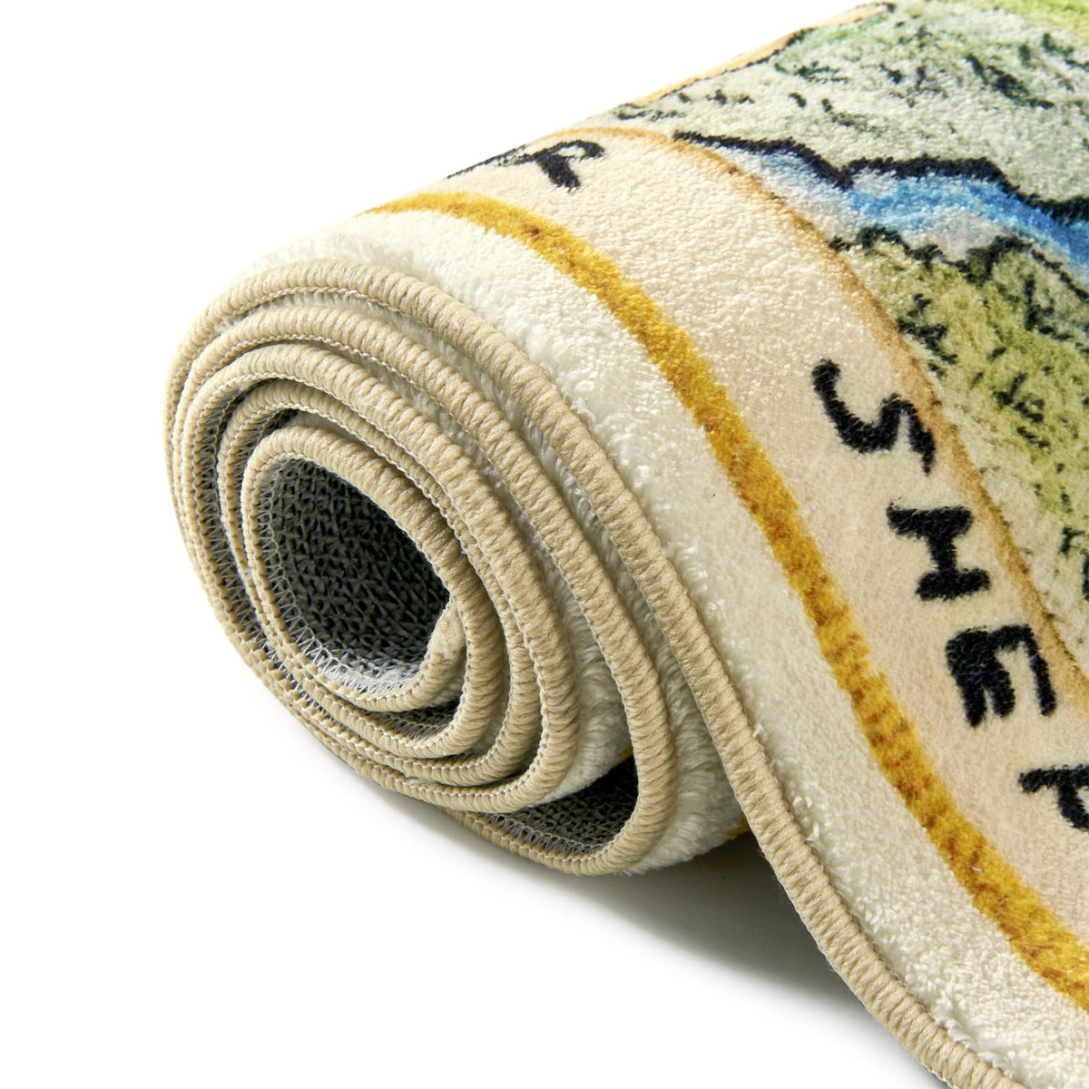 Estmy Non-slip Back Rug helps keep floors safe during busy playtime.