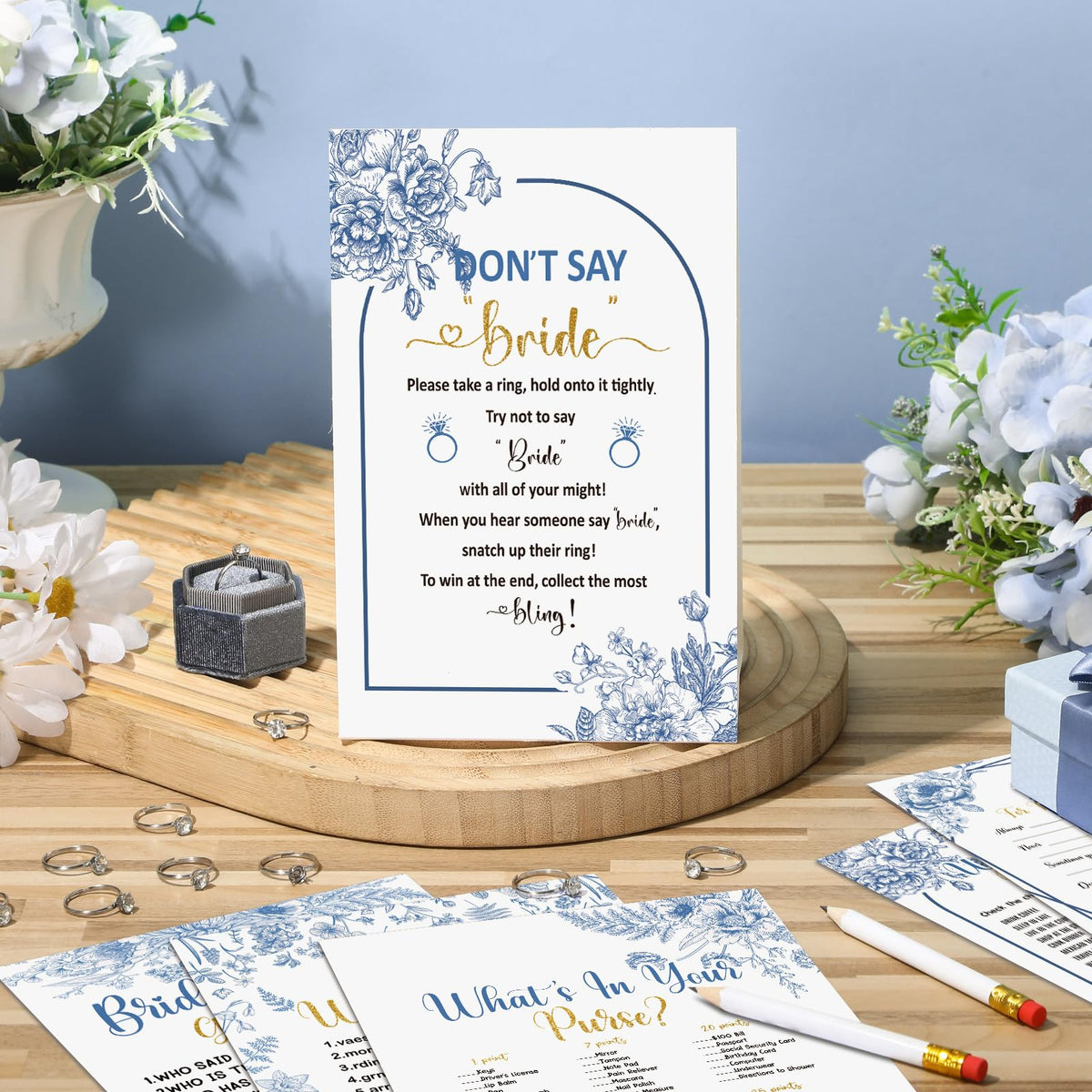 Estune bridal shower pencils provide writing prompts for games