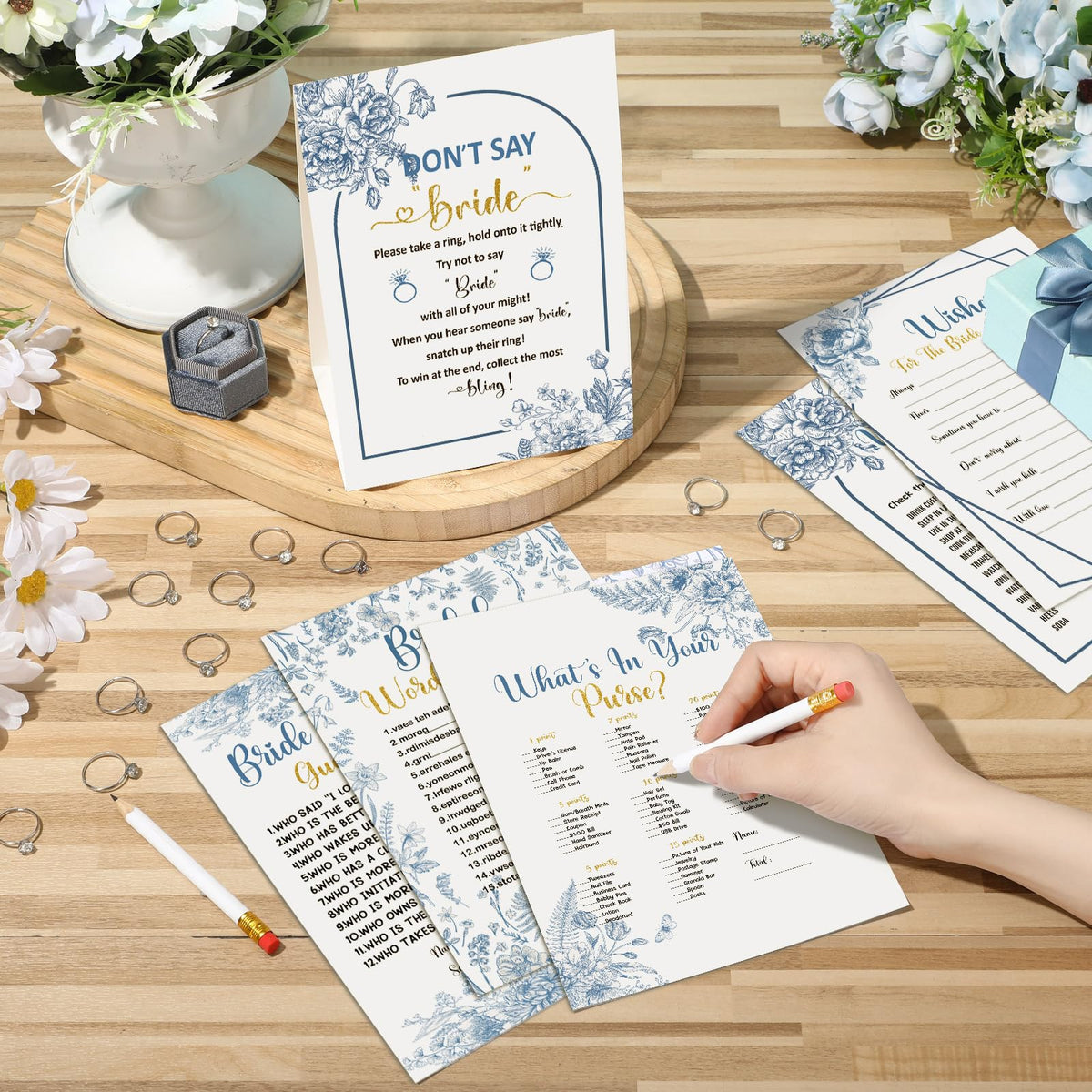Estune bridal shower rings add fun and style to games