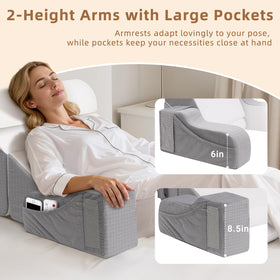 ESUERDO back support pillow in bed reduces pressure during long reading sessions.