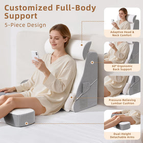 ESUERDO dual-armrests with pockets provide adjustable height and convenient storage.