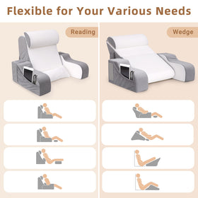 ESUERDO wedge converts from reading to sleeping position for versatile use.