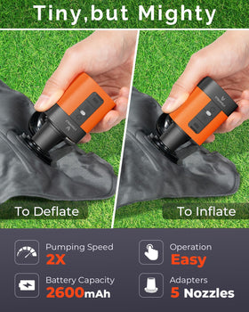 ETENWOLF AIR 3 2600mAh battery powering rapid inflations on the go.
