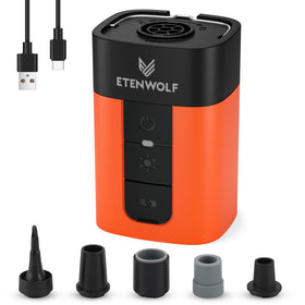 ETENWOLF air pump in a compact design for portable inflation and storage