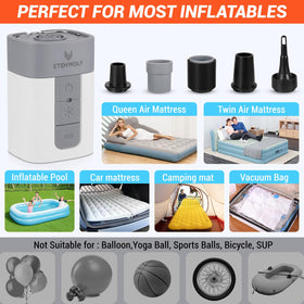 ETENWOLF air pump 10400mah battery powers inflating and charging