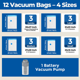 ETENWOLF small vacuum bag size for accessories.