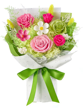 Eterfield preserved pink roses bouquet for long lasting beauty on delivery