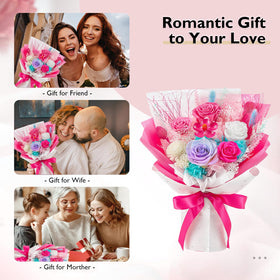 Eterfield Handmade Roses Bouquet with hydrangeas enhances refined home decor.
