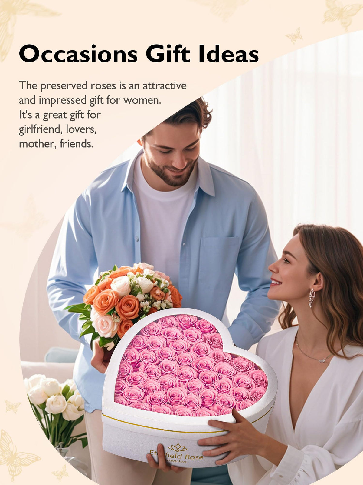 Eterfield heart box with white suede cover highlighting elegant presentation