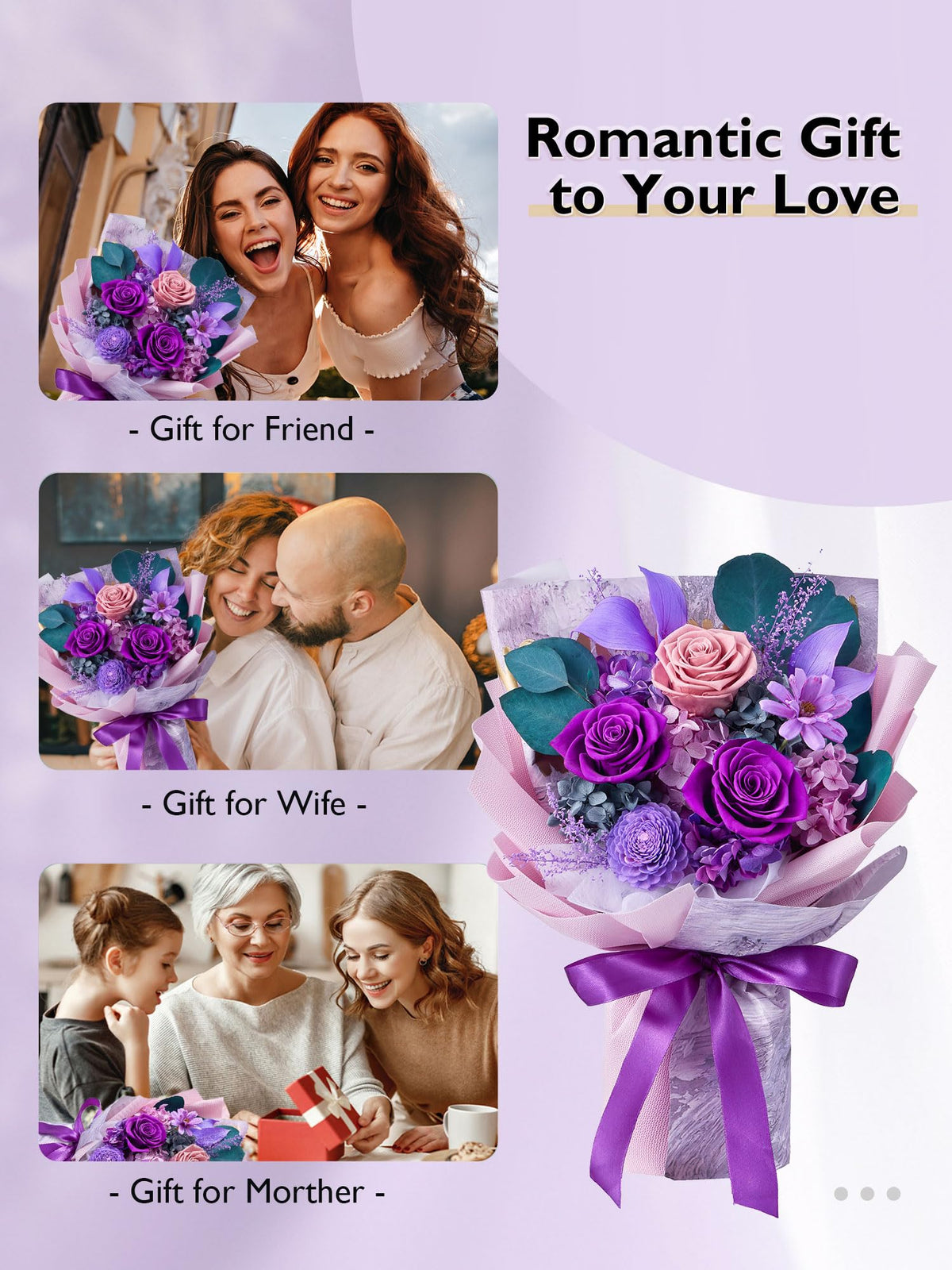 Eterfield preserved bouquet highlights hydrangeas and accents for lush, elegant decor.