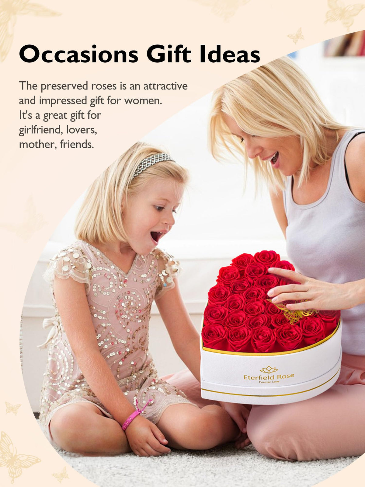 Eterfield luxury gift for her: preserved roses ideal for anniversaries