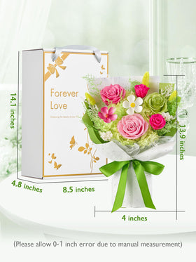 Eterfield preserved pink roses bouquet with hydrangeas and delicate dyeing