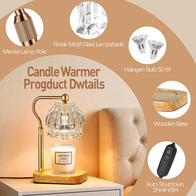 Eterfun candle warmer dimmable LED light enhances ambient glow.