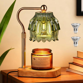 Eterfun Candle Warmer Lamp on wooden base for safe ambiance.