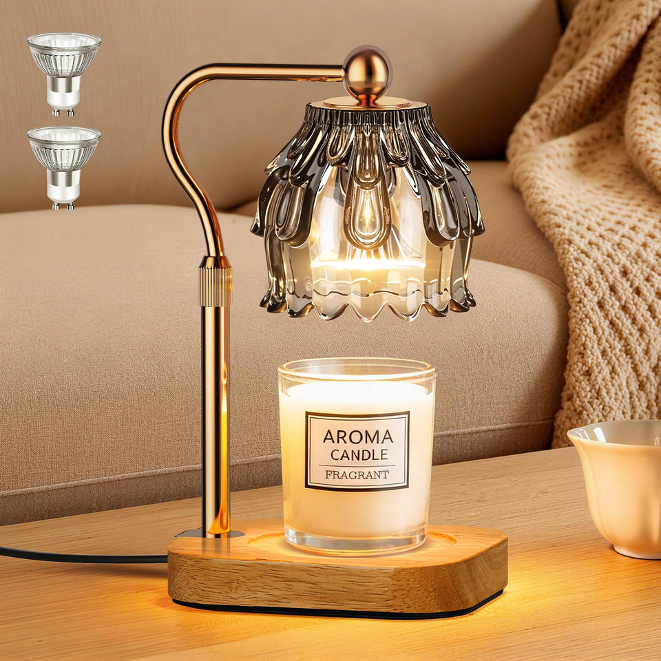 Eterfun Candle Warmer Lamp with flower design enhances cozy ambience and fragrance.