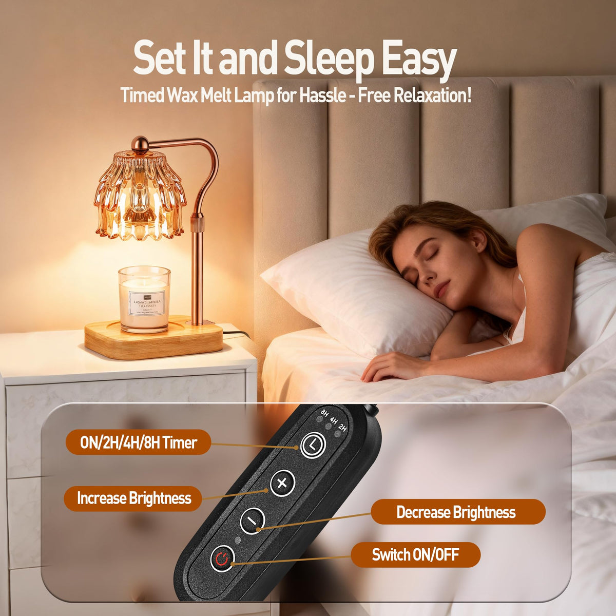 Eterfun candle warmer timer function for safe, controlled melts.